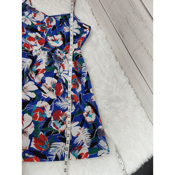 J. Crew Women's Sleevless Polyester Floral Lined V Neck Mini Sun Dress‎ Size 4 - Picture 6 of 6